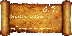 Országh Ticiána névjegykártya